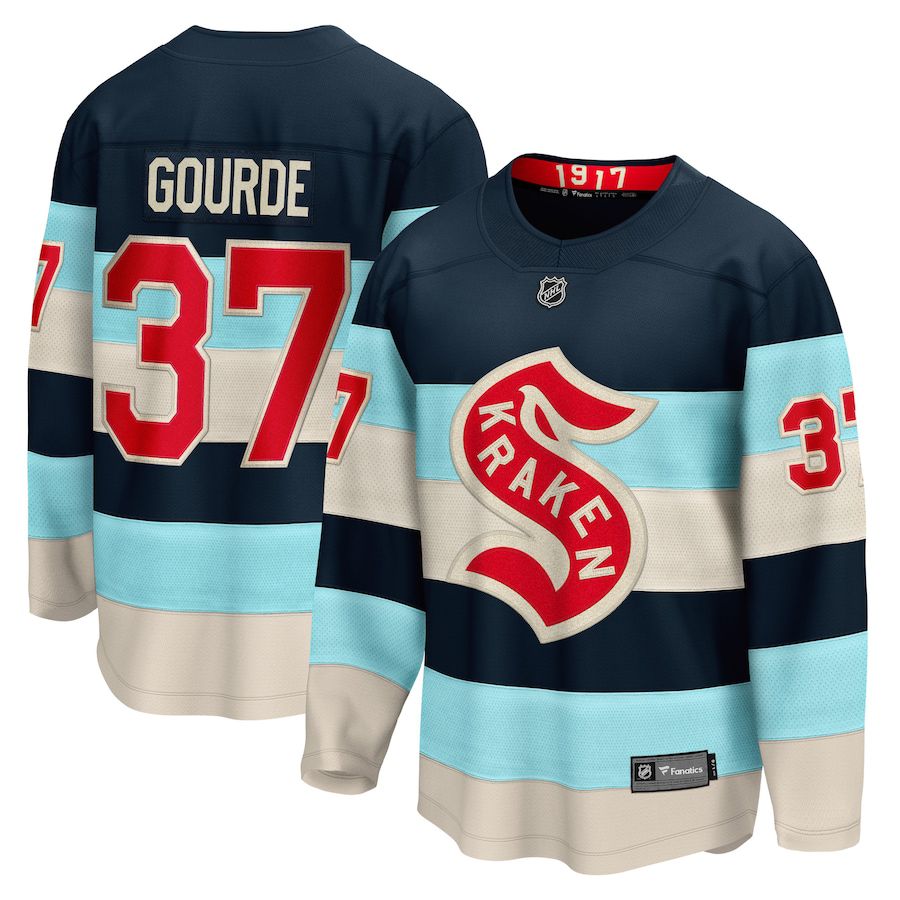 Men Seattle Kraken #37 Yanni Gourde Fanatics Branded Deep Sea Blue 2024 NHL Winter Classic Breakaway Player Jersey->->NHL Jersey
